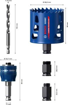 Bosch Delik Açma Testeresi Expert PC-Plus eHD Seti 51 mm - 2608900449