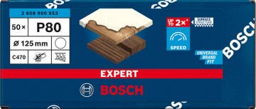 Bosch Expert Zımpara Kağıdı C470 125M 80 Kum 8 Delikli 50 Li Paket (2608900953) - 2608900953