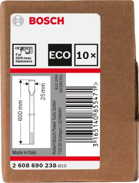 Bosch SDS Max Eco Yassı Keski 600x25 mm (10 Adet) - 2608690238
