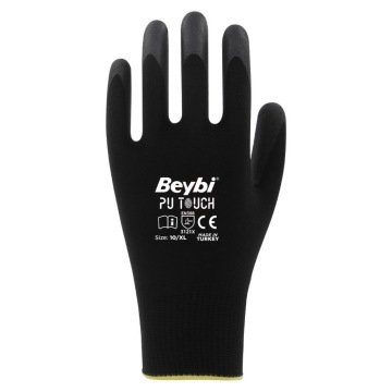 Beybi PU Touch Poliüretan Kaplı Eldiven Siyah No 8
