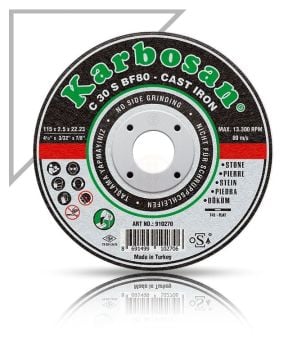 Karbosan Döküm Kesme Disk T41 Düz 180x3,0x22,23 mm C 30 S BF80 - KAR910290