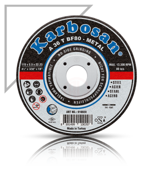Karbosan Metal Kesme Disk T42 Bombeli 180x3,0x22,23 mm A 36 T BF80 - KAR910090