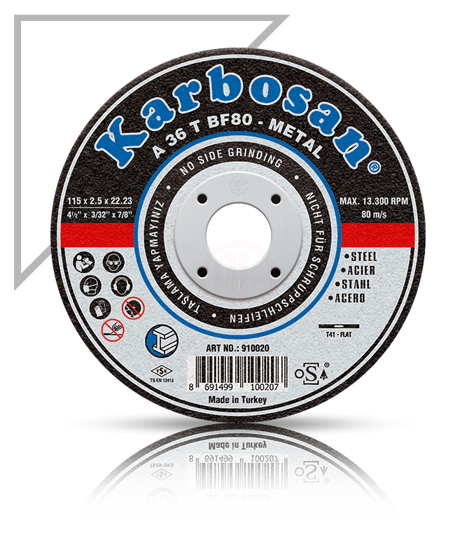Karbosan Metal Kesme Disk T42 Bombeli 230x3,0x22,23 mm A 36 T BF80 - KAR910100