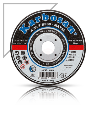 Karbosan Metal Kesme Disk T42 Bombeli 230x3,0x22,23 mm A 36 T BF80 - KAR910100