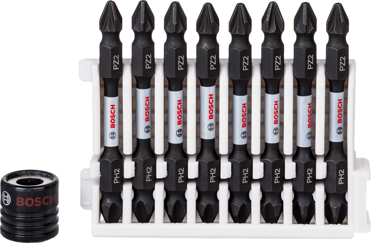 Bosch Vidalama Ucu Çift Taraflı Impact Control PH2-PZ2x65 mm (9 Parça) (Mıknatıslı Tutucu) - 2608522334