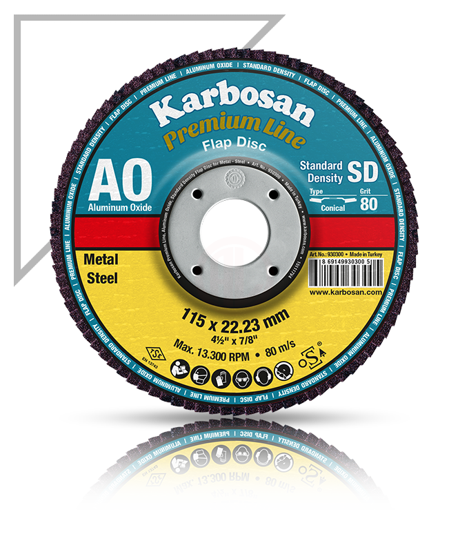 Karbosan Premium Line Alüminyum Oksit Standart Yoğunluk Flap Disk Düz 115 mm 80 Kum - KAR982945