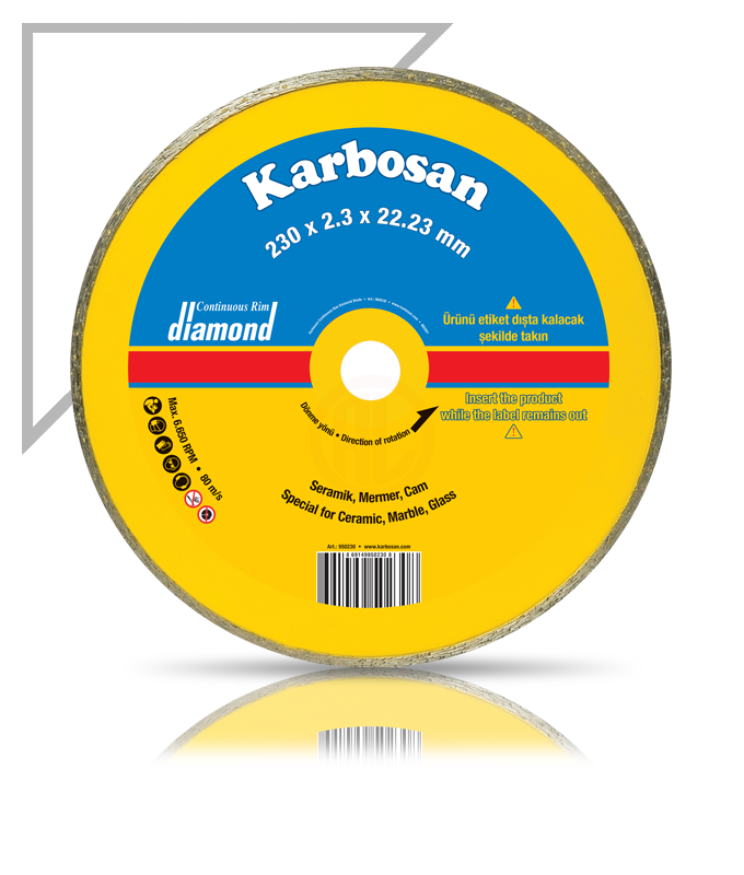 Karbosan Sürekli Elmas Kesici Normal 230x2,3x22,23 mm - KAR950230