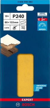 Bosch Expert Zımpara Kağıdı C470 80x133 240 Kum 8 Delikli 10 Lu Paket - 2608900883