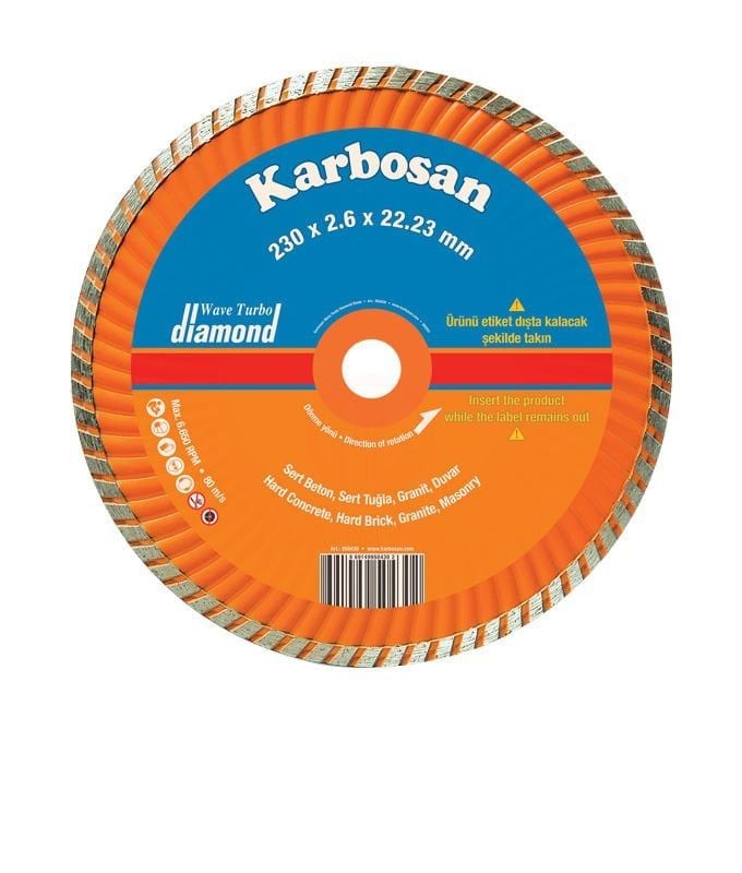 Karbosan Turbo Kanallı Elmas Kesici Normal 115x2,2x22,23 mm - KAR950410