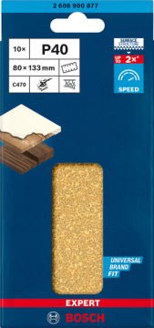 Bosch Expert Zımpara Kağıdı C470 80x133 40 Kum 8 Delikli 10 Lu Paket - 2608900877