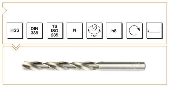 MTE Silindirik Saplı Kısa Metal Matkap Ucu HSS DIN 338 RN Taşlanmış 7,0x109 mm