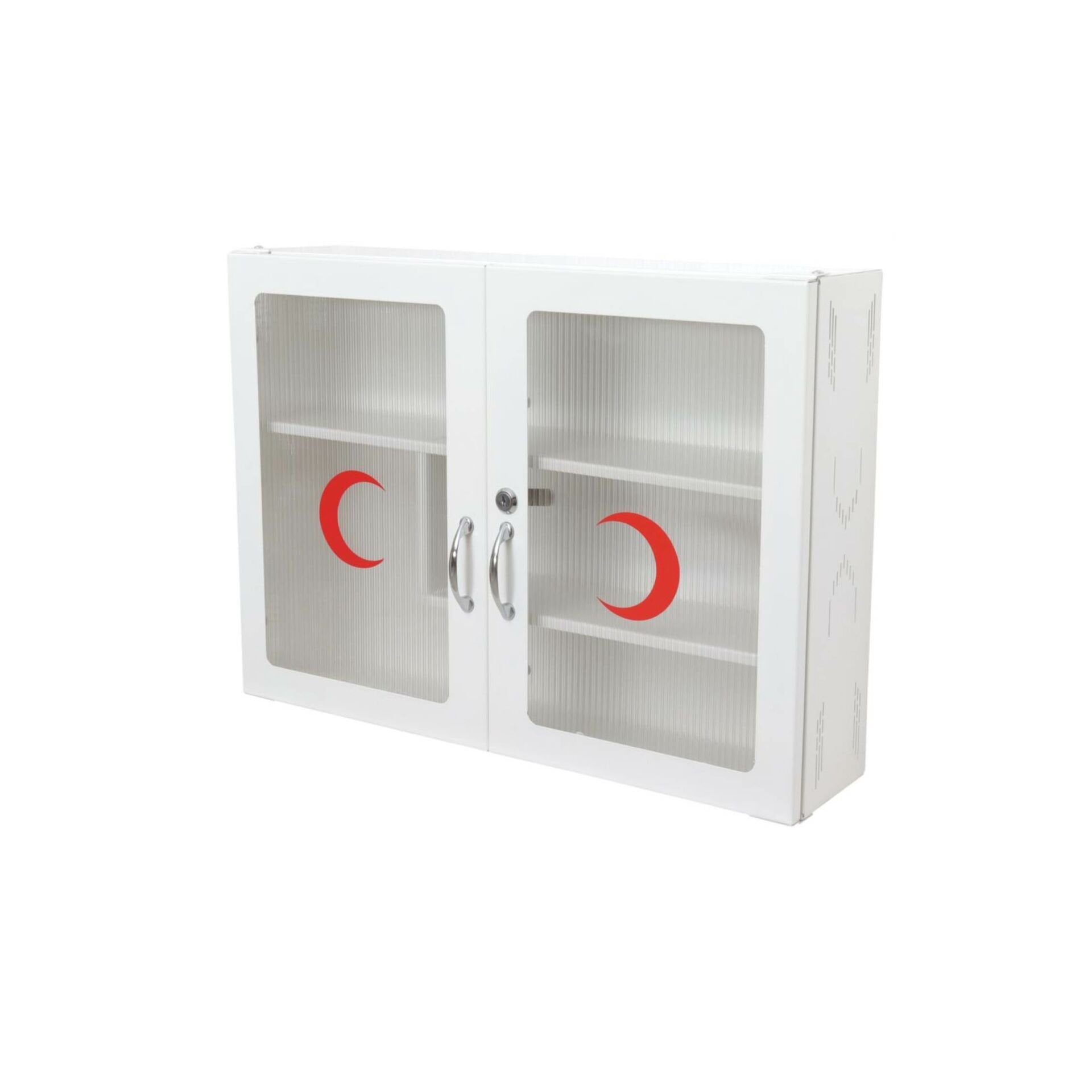 Akşan Ecza Dolabı Çift Kapak (Şeffaf & Kilitli)