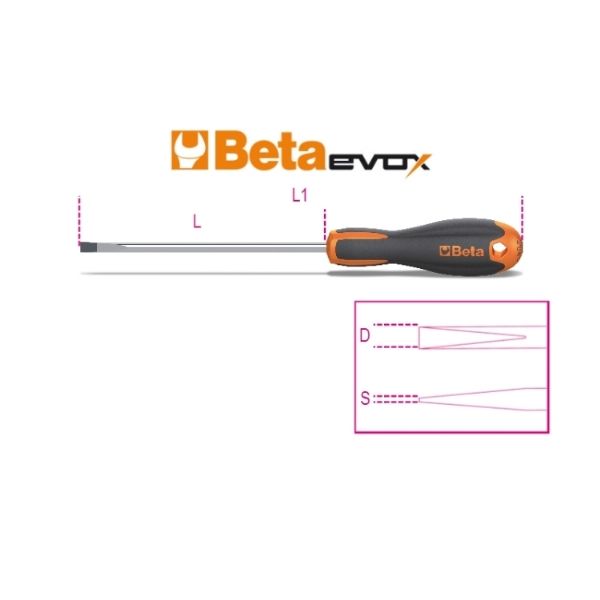 Beta Klemens Düz Tornavida 1204E 3X75