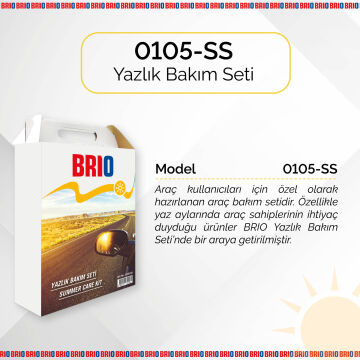 Brio Yazlık Bakım Seti Silikon Sprey + Sprey Koku + Klima Tazeleme Spreyi + Cam Temizleme Sabunu