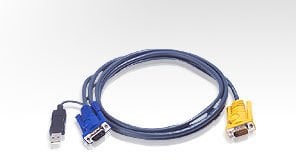 Aten Usb Kvm (Keyboard/Video Monitor/Mouse) Switch İçin Kablo, 1.80 Mt, 1 X Sphd-15 Erkek 1 X Monitör 15 Pin Hdb Erkek, 1 X Klavye / Mouse Usb A Erkek