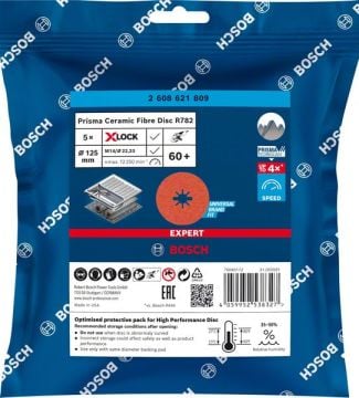 Bosch X-Lock Fiber Zımpara Diski Expert Prisma Ceramic R782 125 mm 60 Kum (5 Adet) - 2608621809