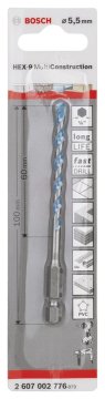 Bosch Çok Amaçlı Matkap Ucu HEX-9 MultiConstruction Altıgen Şaft 5,5x100 mm - 2607002776