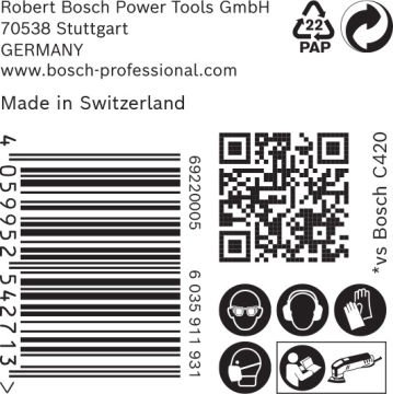 Bosch Expert Zımpara Kağıdı C470 93x93 320 Kum 6 Delikli 50 Li Paket - 2608900933