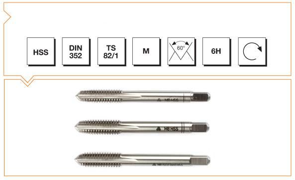 MTE Metrik Normal Vidalı 3 Lü Takım Kılavuzu HSS DIN 352 (6H) M12x75 mm