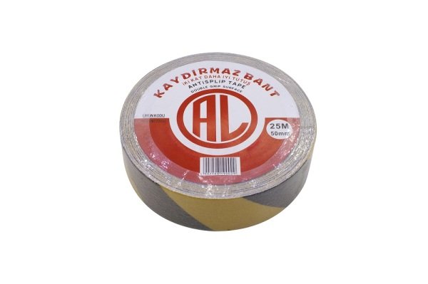 Kaydırmazlık Bandı Sarı Siyah 50 mm 25 Metre