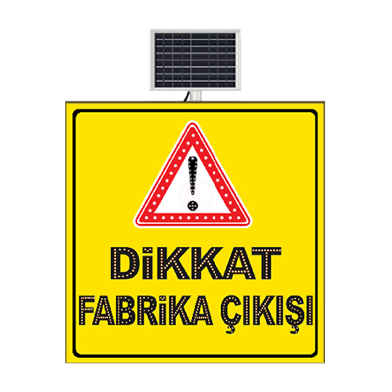 MFK Plastik Dikkat Fabrika Çıkışı Sarı Zemin 100x100 Cm - MFK9643