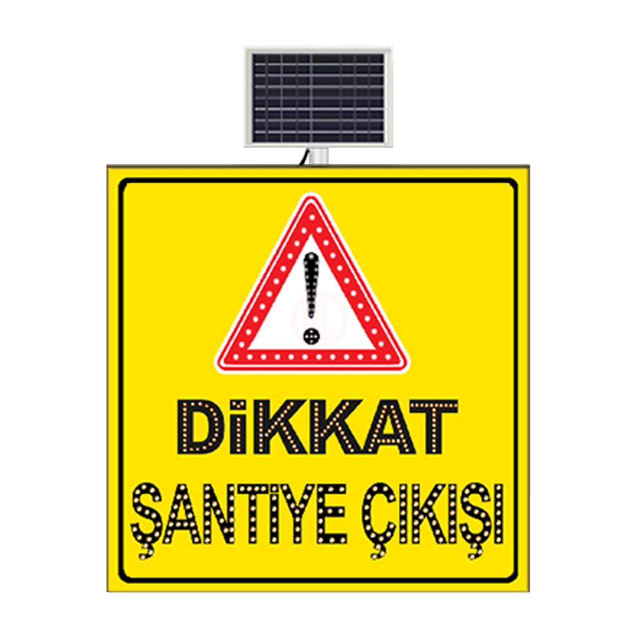 MFK Plastik Dikkat Şantiye Çıkışı Sarı Zemin 100x100 Cm - MFK9644