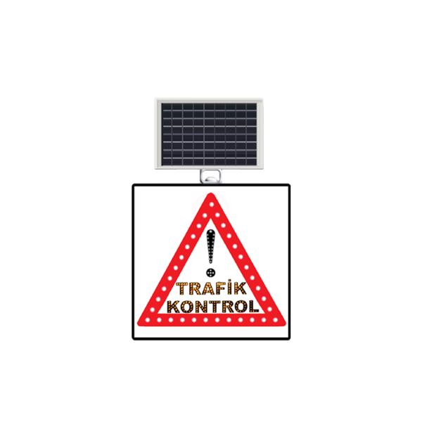 MFK Plastik Dikkat Trafik Kontrol Levhası 60x60 Cm - MFK9629