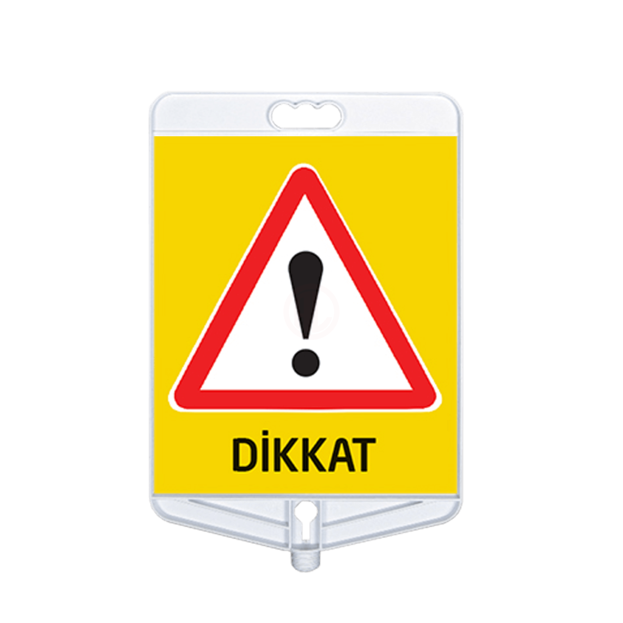 MFK Plastik Dikkat Uyarı Tabelası 35x41 Cm Beyaz Çift Taraflı - MFK9304