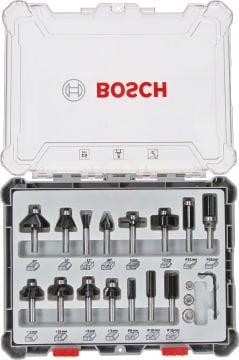Bosch Freze Ucu Pro Set 8 mm Şaftlı Karışık (15 Parça) - 2607017472