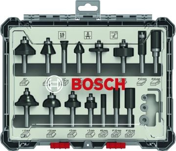 Bosch Freze Ucu Pro Set 8 mm Şaftlı Karışık (15 Parça) - 2607017472