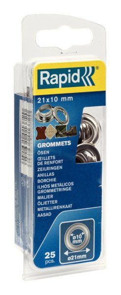 Rapid Kuşgözü İki Delik Halka Alüminyum 10x21 mm (1 Paket/25 Adet) - 5000412