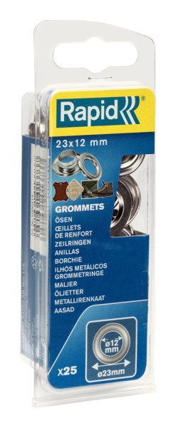Rapid Kuşgözü İki Delik Halka Alüminyum 12x23 mm (1 Paket/25 Adet) - 5000413