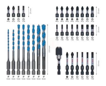 Bosch Vidalama ve Delme Ucu Impact Control Multi Construction Set (35 Parça) - 2608577147