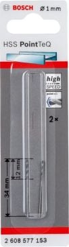 Bosch Metal Matkap Ucu HSS PointTeQ (DIN 338) 1,0 mm (2 Adet) - 2608577153