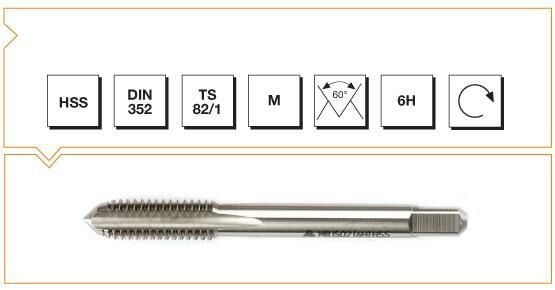 MTE Metrik Normal Vidalı Kılavuz HSS DIN 352 Son (6H) M9 x 63 mm