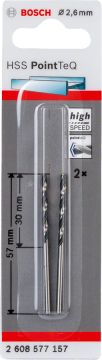 Bosch Metal Matkap Ucu HSS PointTeQ (DIN 338) 2,6 mm (2 Adet) - 2608577157