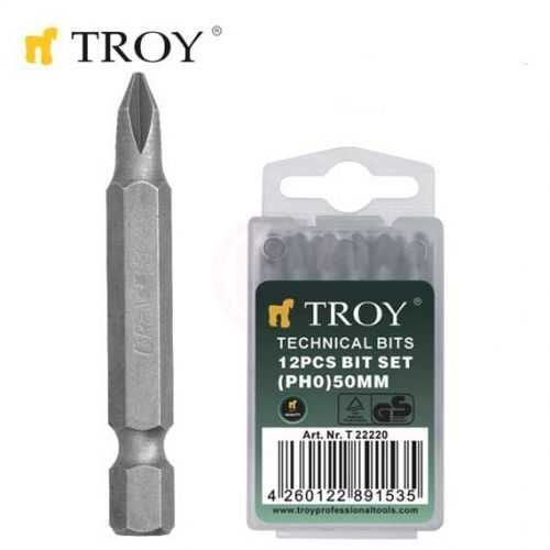 Troy 22223 Bits Uç Seti (PH3x50mm, 12Adet)