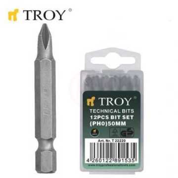Troy 22223 Bits Uç Seti (PH3x50mm, 12Adet)