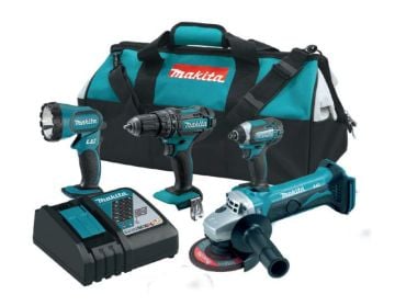 Makita DHP482 + DGA452 + DTD152 + DML185 + DC18 - MAKDLX4067