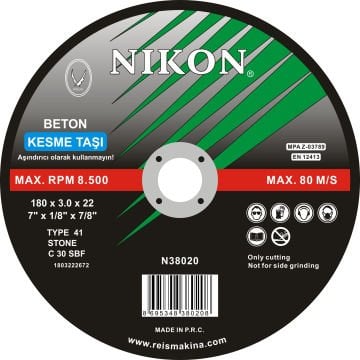Nikon Beton Flex Kesme Taşı 230X3.0X22 Mm - NIK38021