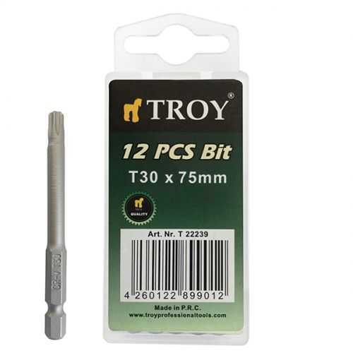 Troy 22239 Torx Bits Uç Seti (T30x75mm, 10Adet)