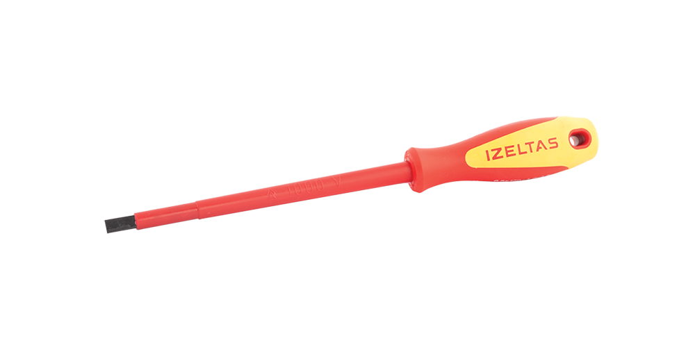 İzeltaş Düz Uçlu Tornavida Elektrikçi İzoleli 1000V 5,5x125 mm