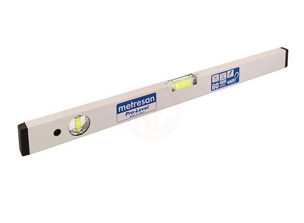 Fisco Pro-Level Mıknatıslı Alüminyum Profil Su Terazisi 2 Gözlü 60 Cm
