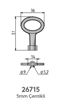 Mesan Küçük Çentikli Anahtar 5 Mm