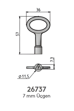 Mesan Üçgen Anahtar Mini 7 Mm