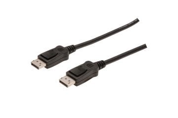 Assmann Displayport (Dp) Bağlantı Kablosu, Dp Erkek - Dp Erkek, 15 Mt, Kilit Mekanizmalı, Dp, 1.2 Uyumlu, Ul, Siyah Renk