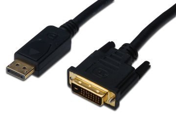 Dvı Kablosu, Dp Erkek - Dvı (24+1) Erkek, 2 Mt, Dp 1.1 Uyumlu, Awg28, 2X Zırhlı, Ul, Siyah Renk
