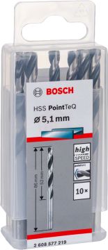 Bosch Metal Matkap Ucu HSS PointTeQ (DIN 338) 5,1 mm (10 Adet) - 2608577219