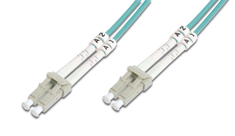 Assmann Digitus Lc-Lc Fiber Optik Patch Kablo, 5 Mt, Multimode, Duplex, 50/125, Om3