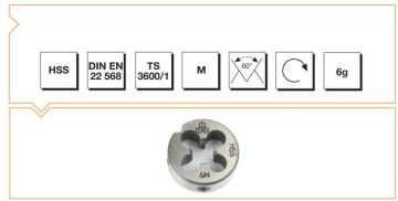 MTE Metrik Normal Vidalı Pafta Lokması HSS DIN EN 22 568 M18 x 2,50 mm